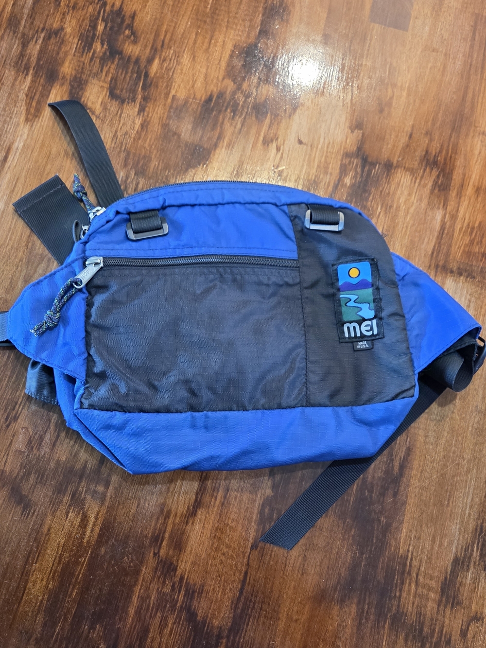 Vintage MEI Waist Bag Fanny Pack Blue  Nylon Hiking Travel Retro USA Made 80s